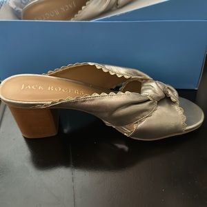 Jack Rogers gold mules